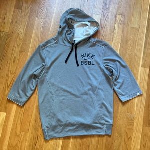 Nike Baseball Short Sleeve Grey Hoodie